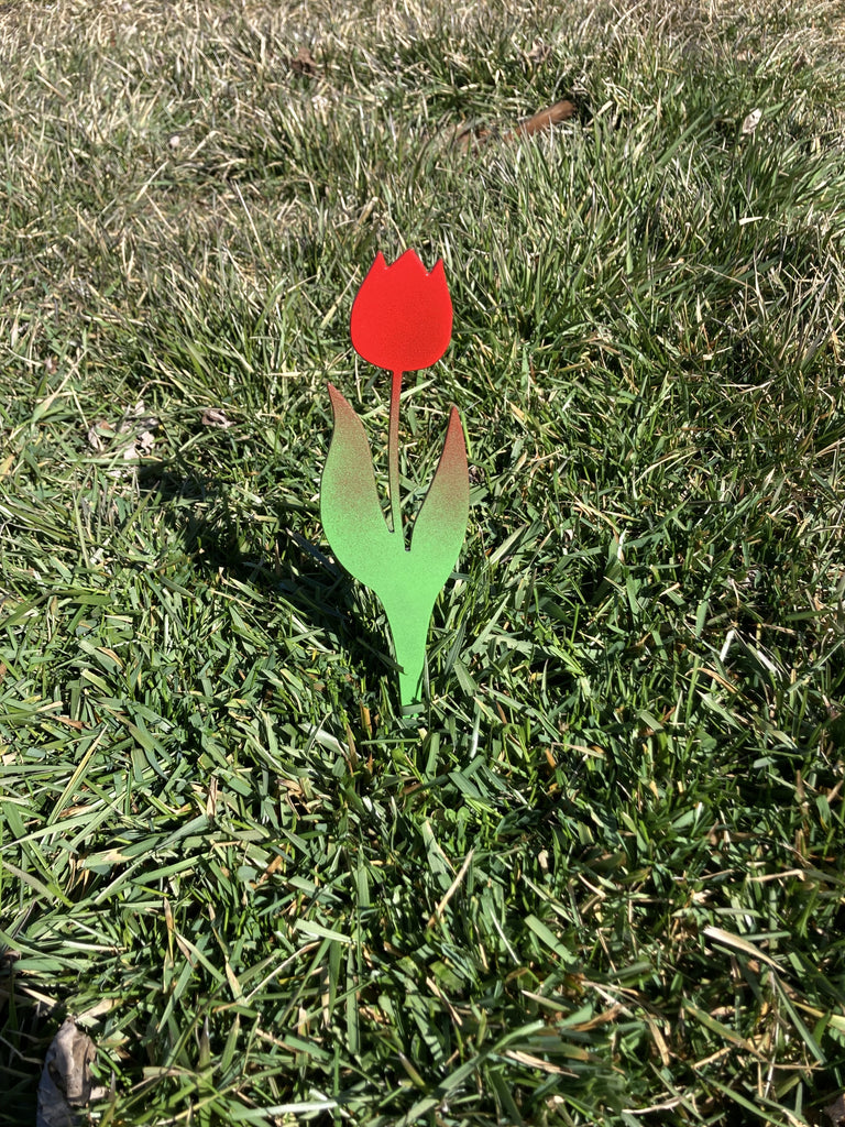 Handcrafted Tulip Metal Wire Flower Garden Stake